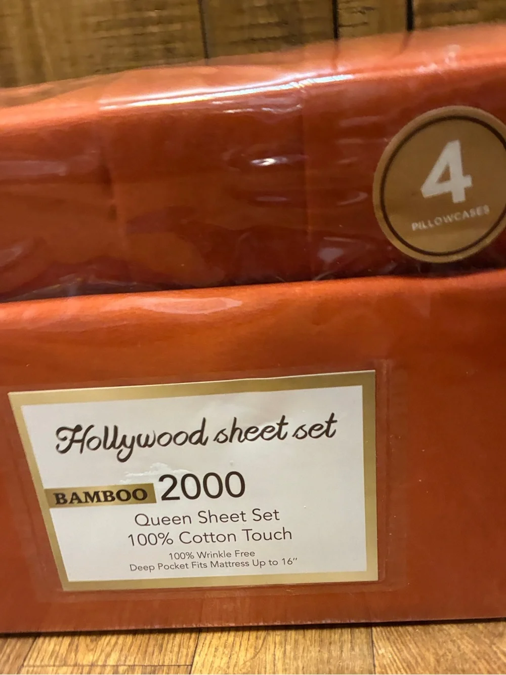 Hollywood Sheet Set - Queen Size, Rust Orange New in Pkg